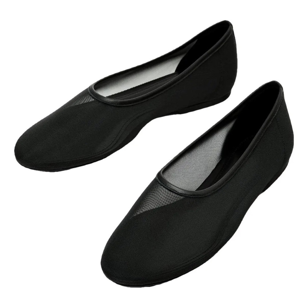 Massimo Dutti Black Mesh Flats